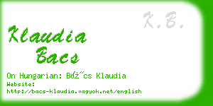 klaudia bacs business card